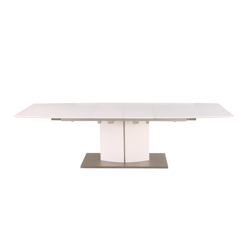 110.2" Modern Solid Wood Top Dining Table in Matte White