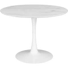 40" Round Pedestal Dining Table in White